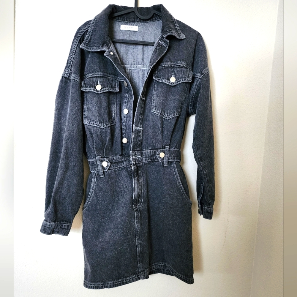 12th Tribe Black Jean Dress Women's Small